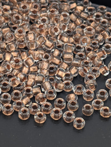 Preciosa-Ornela Seed Beads: Size 8 Copper Lined Crystal, 15g Pack
