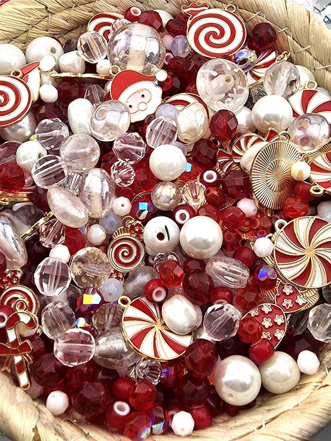Exclusive "Candy Cane Lane" Glass Bead Mix - 56g pkg