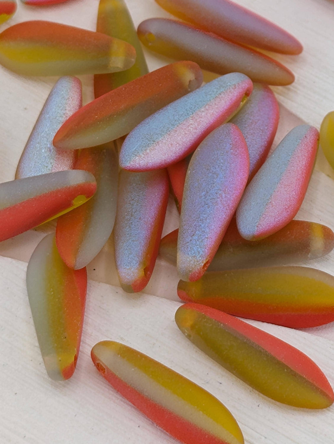 Czech Dagger Beads, Glass Dagger Beads, Unique Craft Supply, Vintage Boho Style, 25pcs Pack for Jewelry Making: Neon Orange Vitale