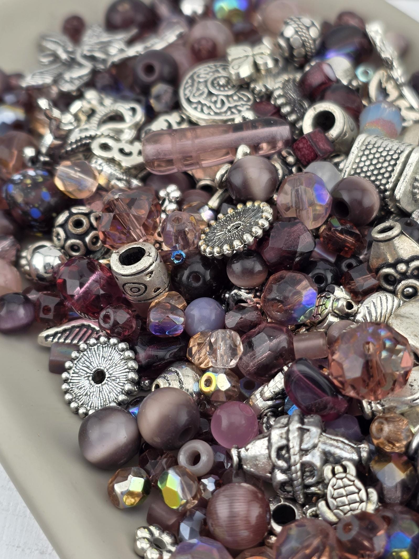 Learise Exclusive "Mullberry Shine Mix" Glass Bead Soup Mix (56g Pkg)