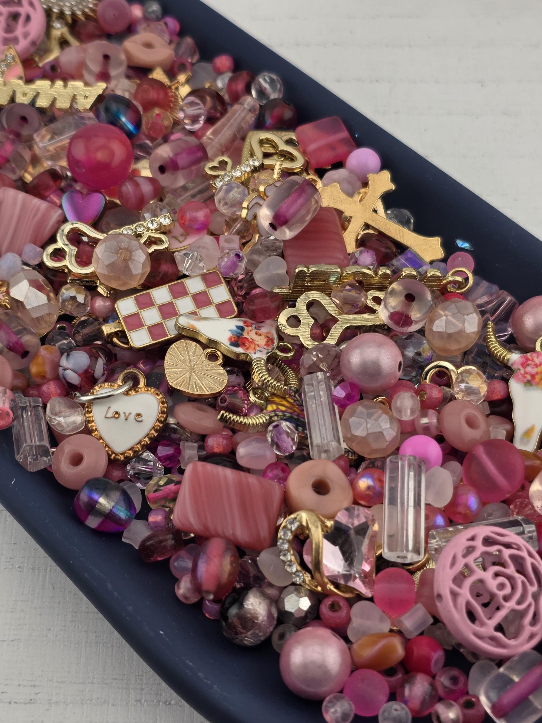 Learise Exclusive "Peony Blush" Glass Bead Soup Mix (56g Pkg)