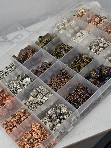 Mixed Metal Beads: Craft Supply Sampler (Multiple Compartments)