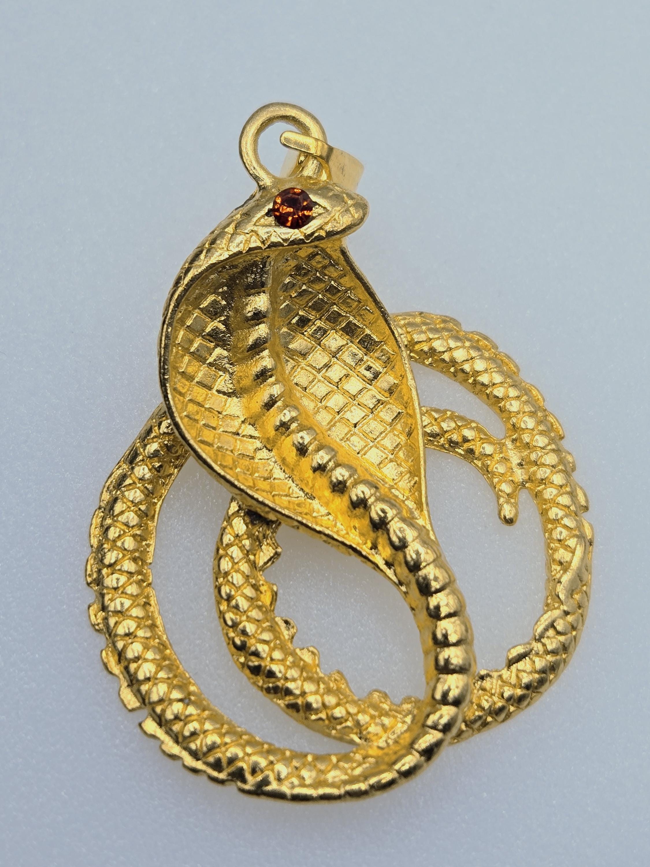 Anime Serpent Pendant: Gold Plated Fantasy Charm