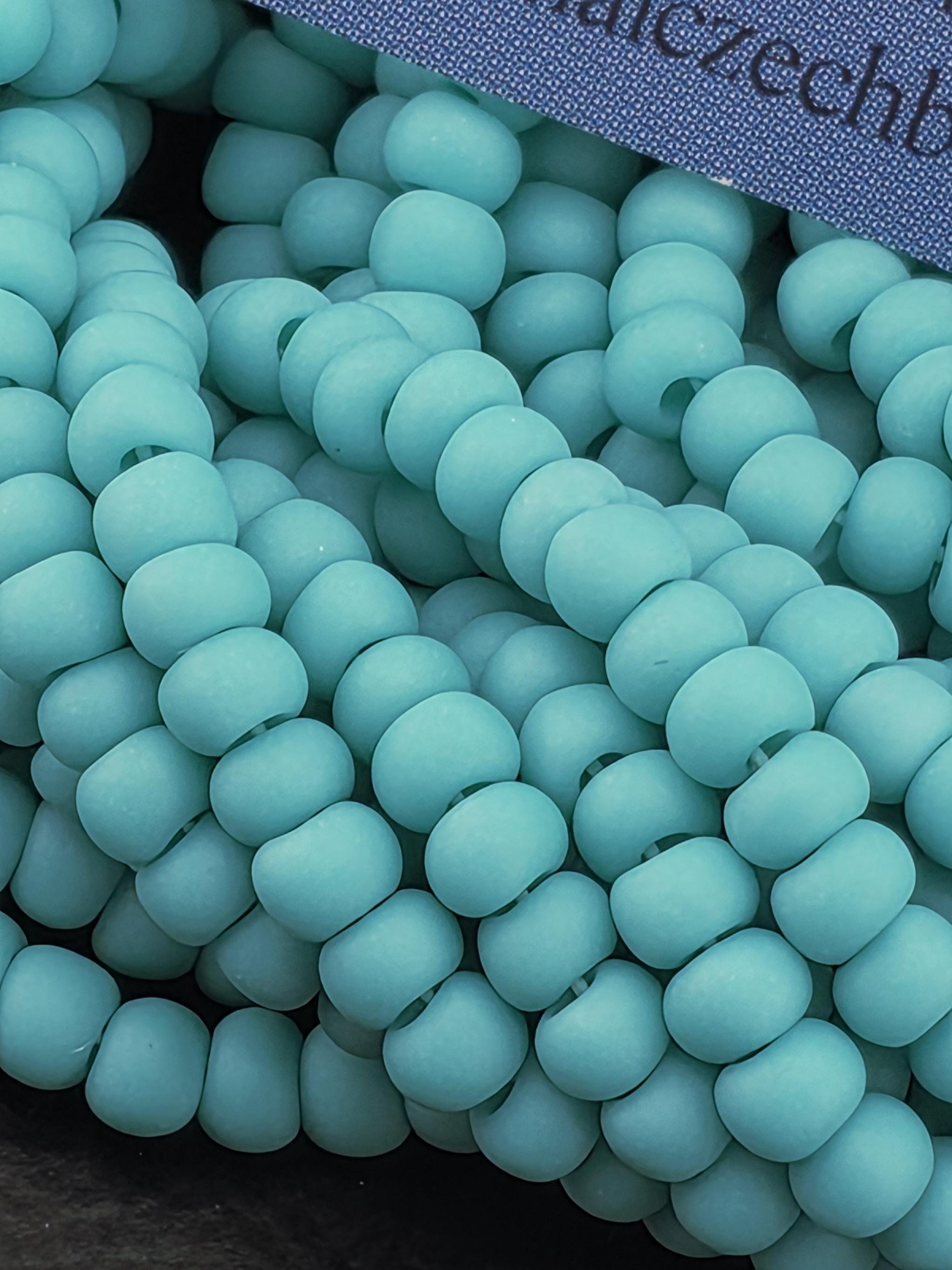 Preciosa Seed Beads 8/0: Green Turquoise Matte, 1675 pcs, 37g