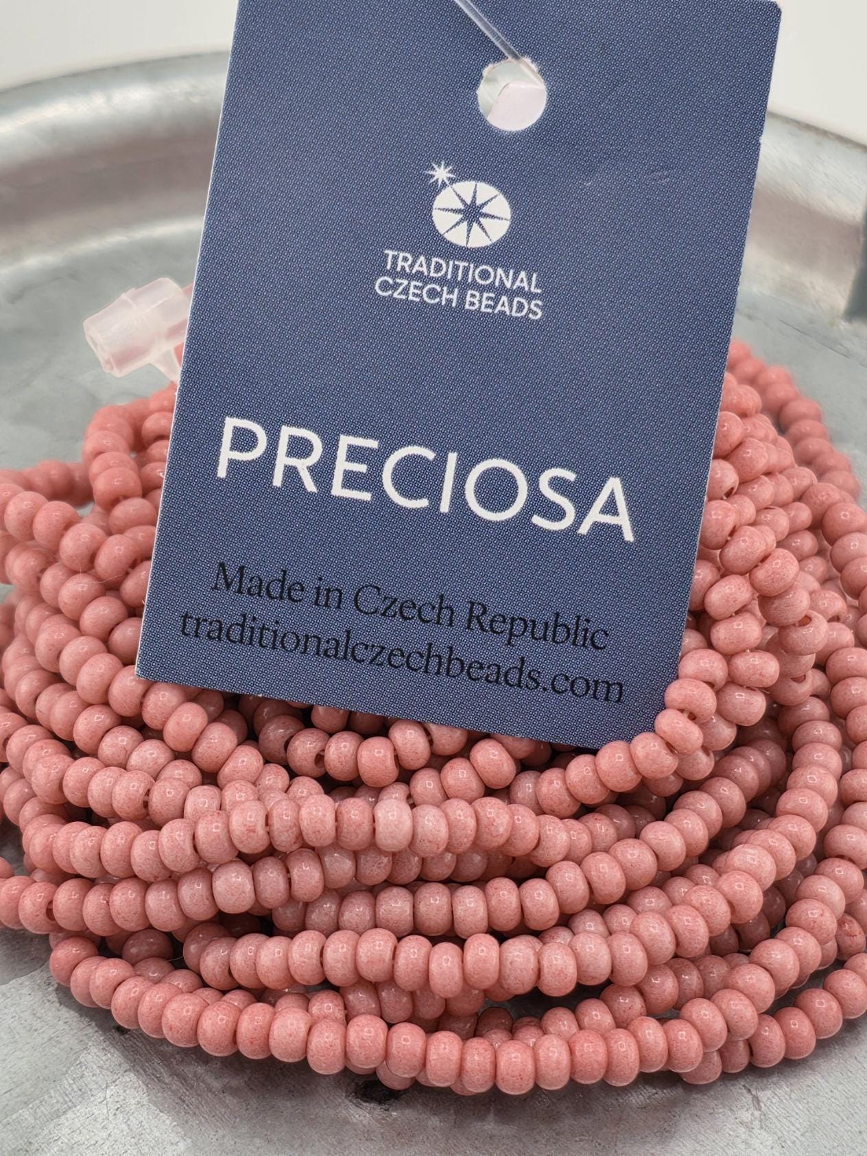 Preciosa Pink Opal Seed Beads 8/0 - Czech Glass, 37g