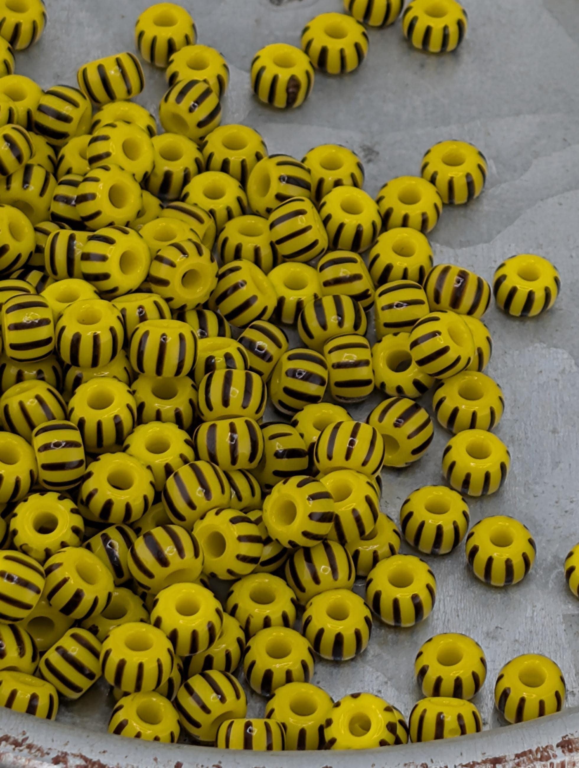 Preciosa 8/0 Seed Beads Yellow & Brown Size 8/0 - 15g - Czech Glass Rocaille for Jewelry Making