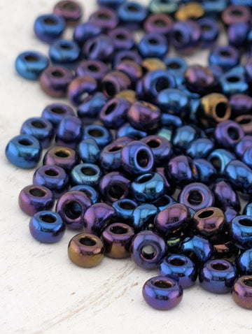 Preciosa 8/0 Seed Beads Opaque Blue Iris Size 8/0 - 15g - Czech Glass Rocaille for Jewelry Making