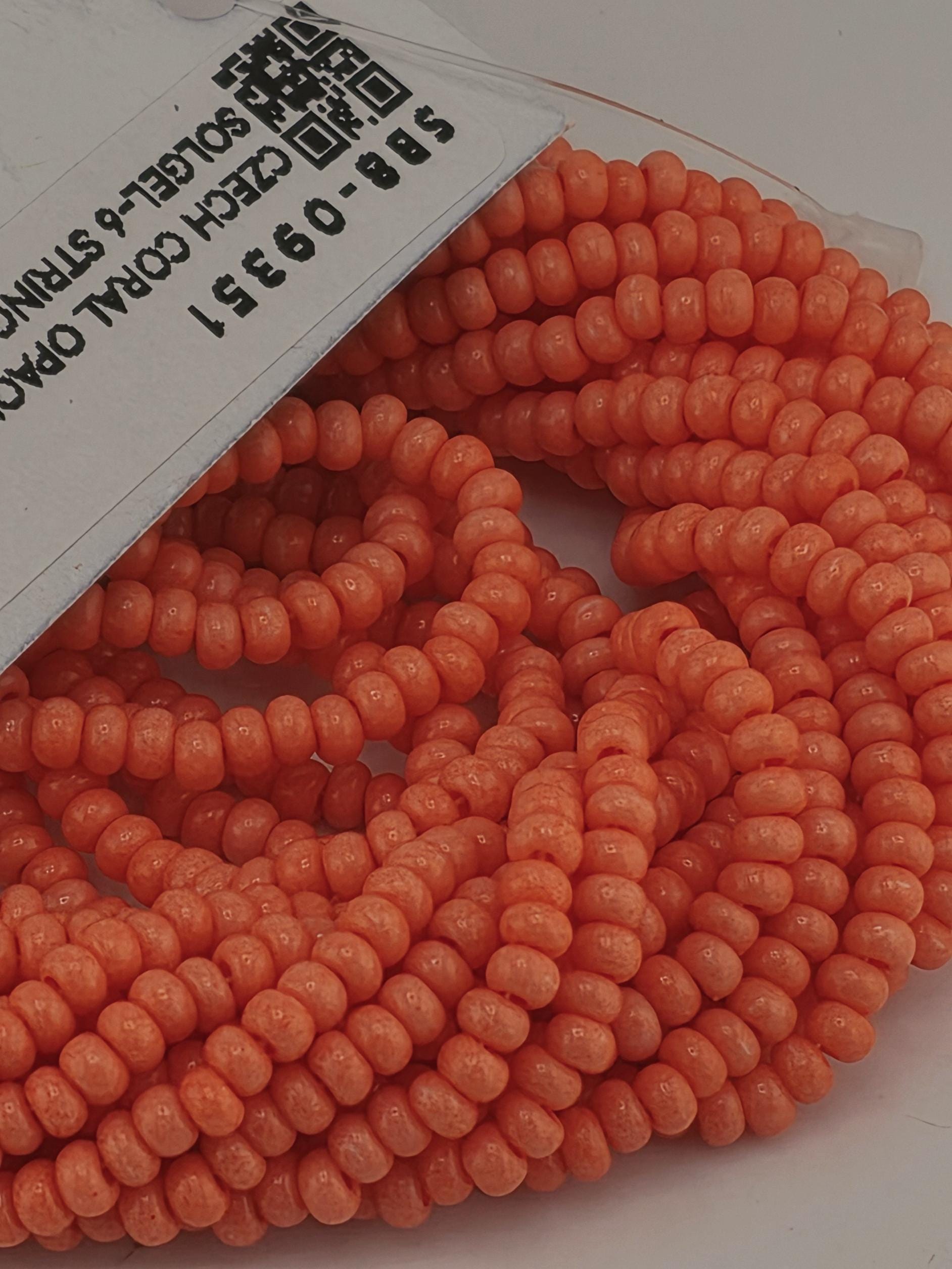 8/0 Preciosa-Ornela Coral Opaque Solgel 6-String (Half-Hank)~37G 1675 Pcs
