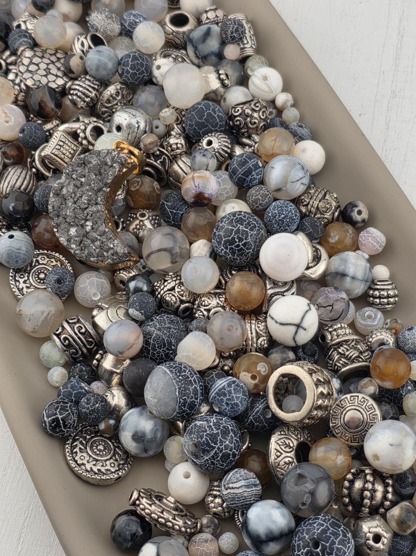 Exclusive "Inferno Agate" Gemstone Bead Mix - 2oz pkg