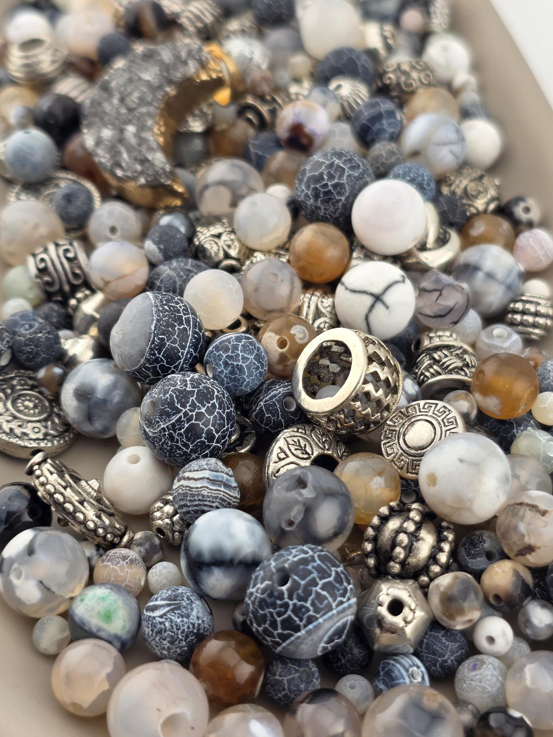 Exclusive "Inferno Agate" Gemstone Bead Mix - 2oz pkg