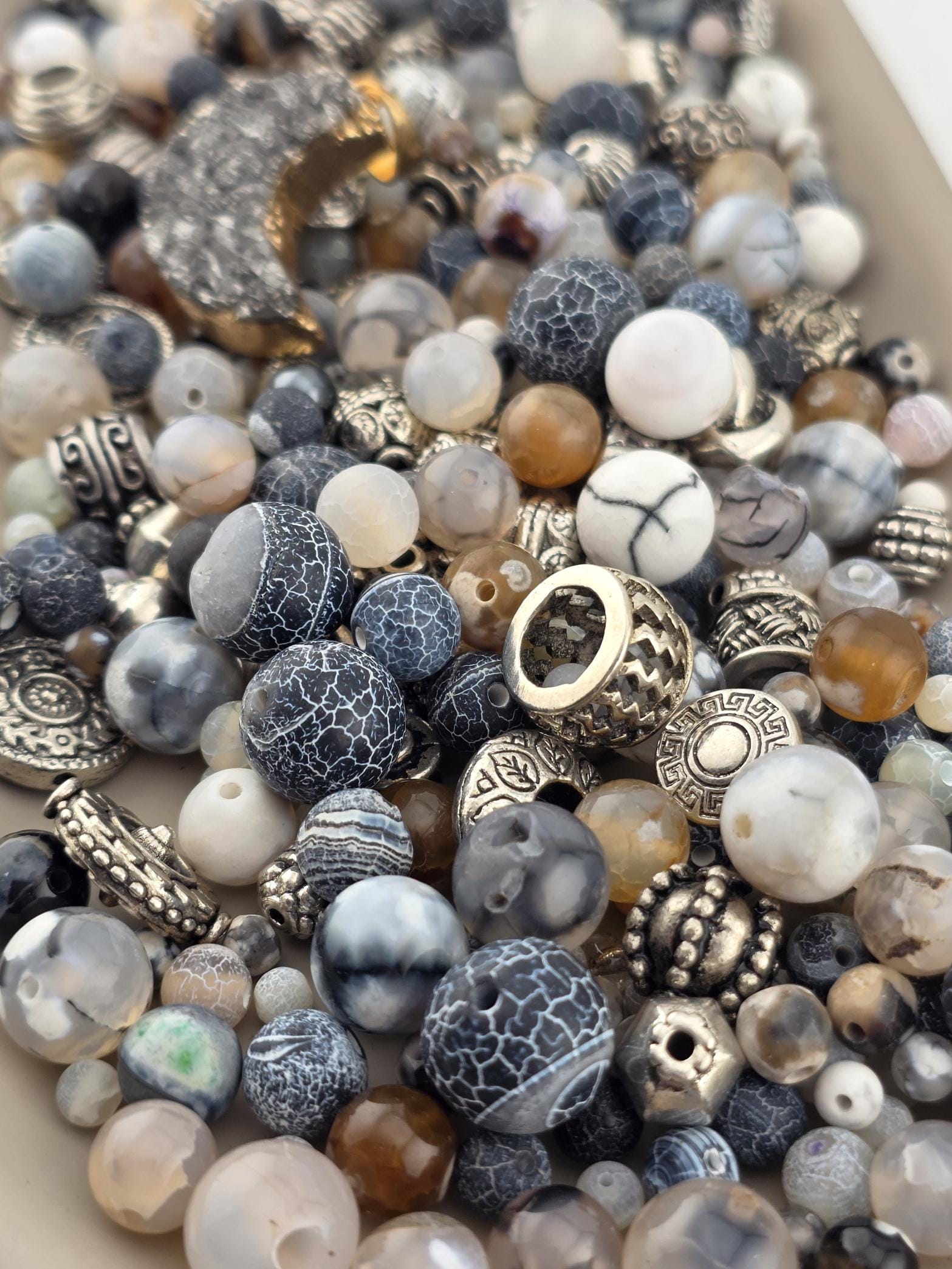 Exclusive "Inferno Agate" Gemstone Bead Mix - 2oz pkg