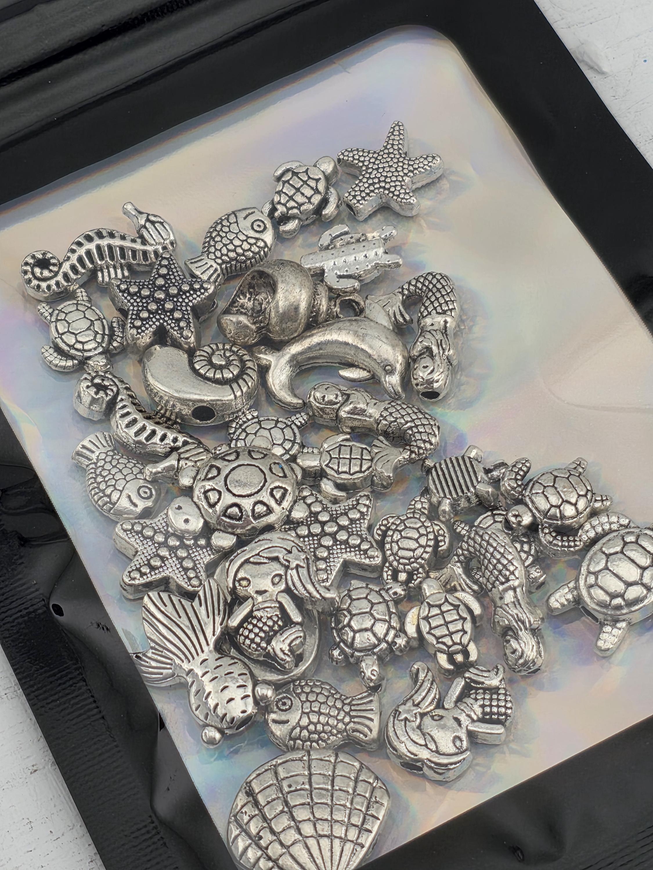 Tibetan Silver Ocean Charms: Mixed Beads and Pendants (1oz Assortment)