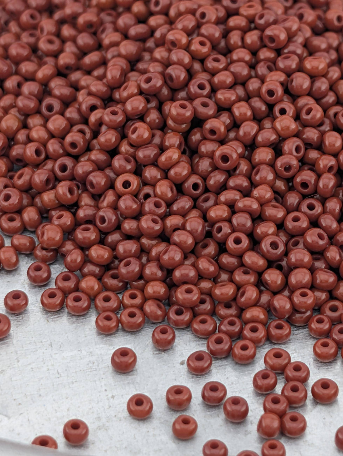 Opaque Brown Seed Beads: Preciosa-Ornela Glass (Size 11/0, 15g)