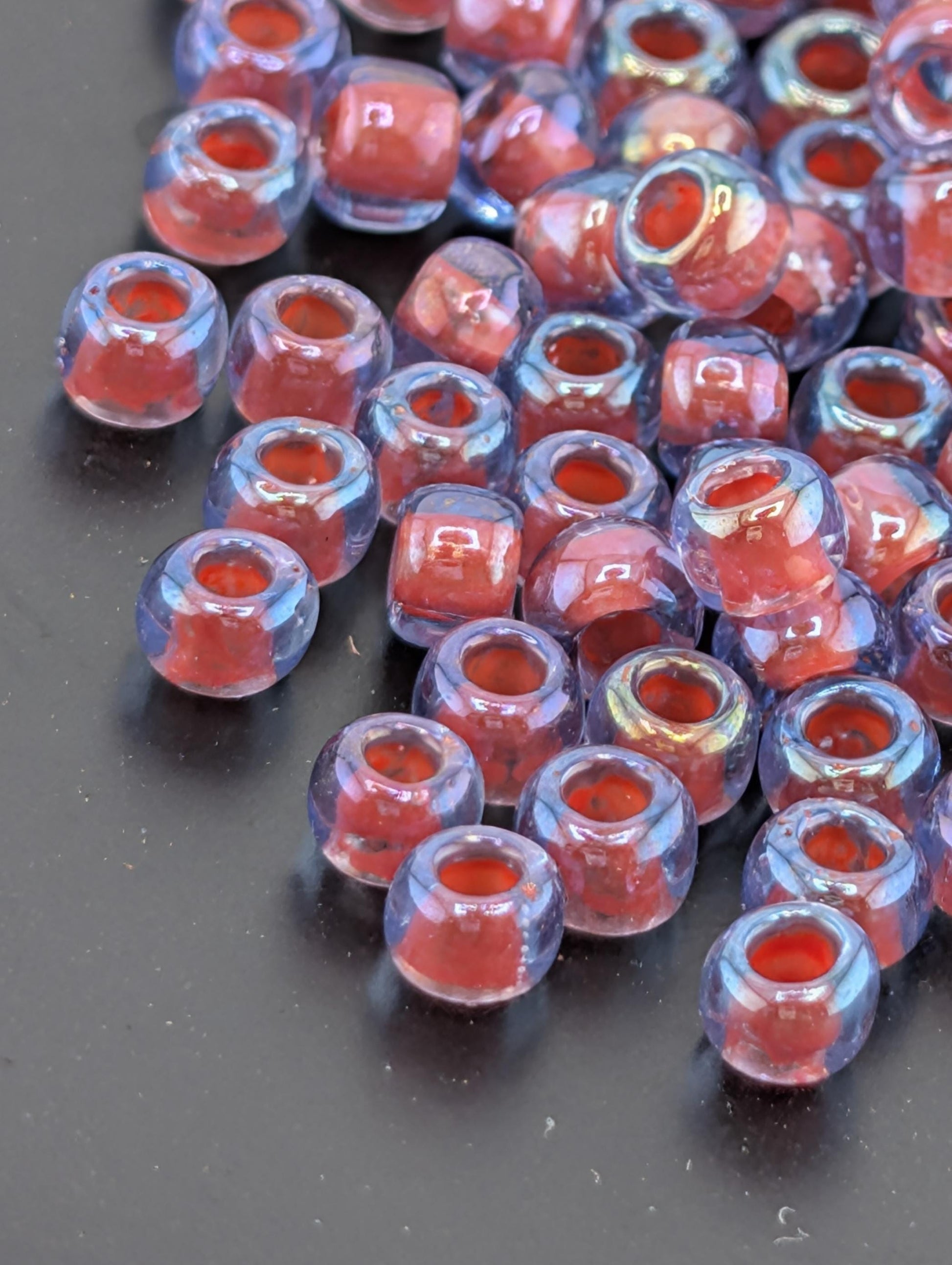 Toho Japanese Seed Beads: Light Sapphire Dual Tone - Size 6/0, 2.5" Tube