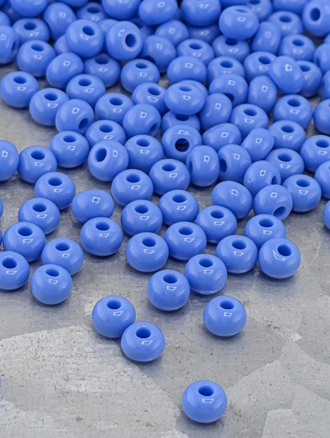 Czech Glass Seed Beads: Preciosa Size 6 Pale Blue (20g Tube)