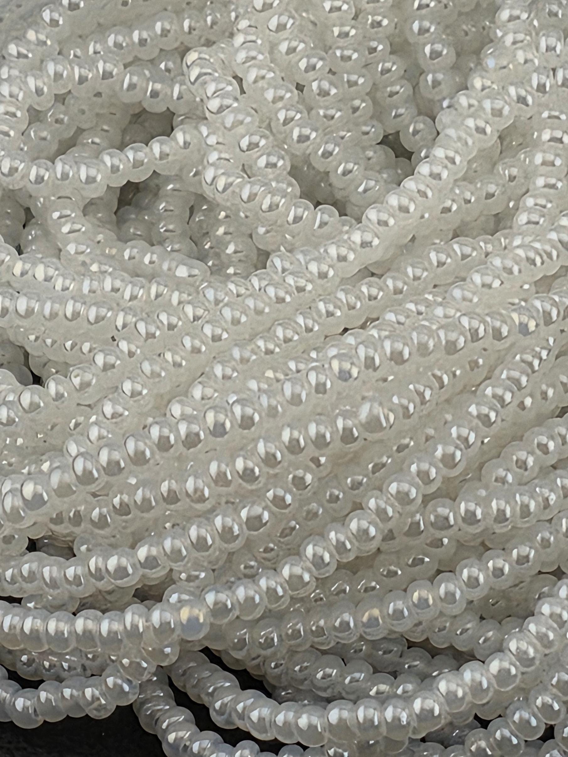 Preciosa 11/0 Czech White Pearl 6 String/Hnk-Appx 17 Gms