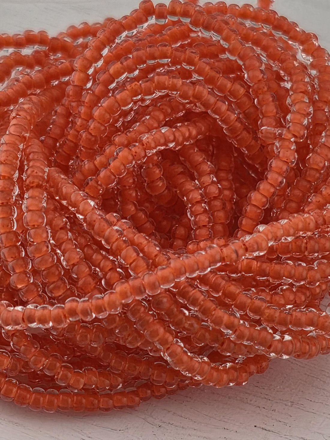 Preciosa 11/0 Czech Terra Intensive Orange 6 String/Hnk Apx 18Gms