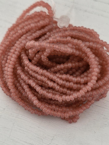 Preciosa 11/0 Czech Rose Opal Solgel-6 String/Hnk-Appx 18 Gms