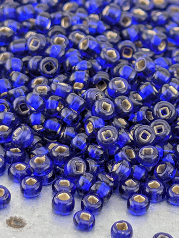 Preciosa 10/0 Seed Beads Sapphire Blue SilverLined Size 10/0 - 15g - Czech Glass Rocaille for Jewelry Making