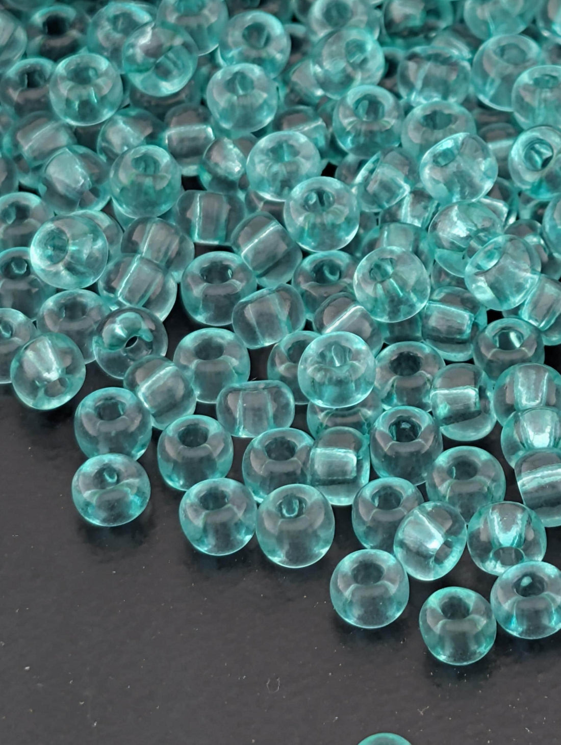 Preciosa Size 6 Seed Beads - Transparent Teal Green, 15g Pack