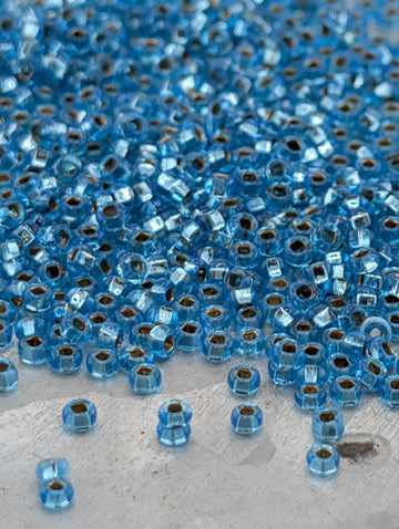 Preciosa Seed Beads: Transparent Sea Blue Czech Glass (Size 10/0, 15g)