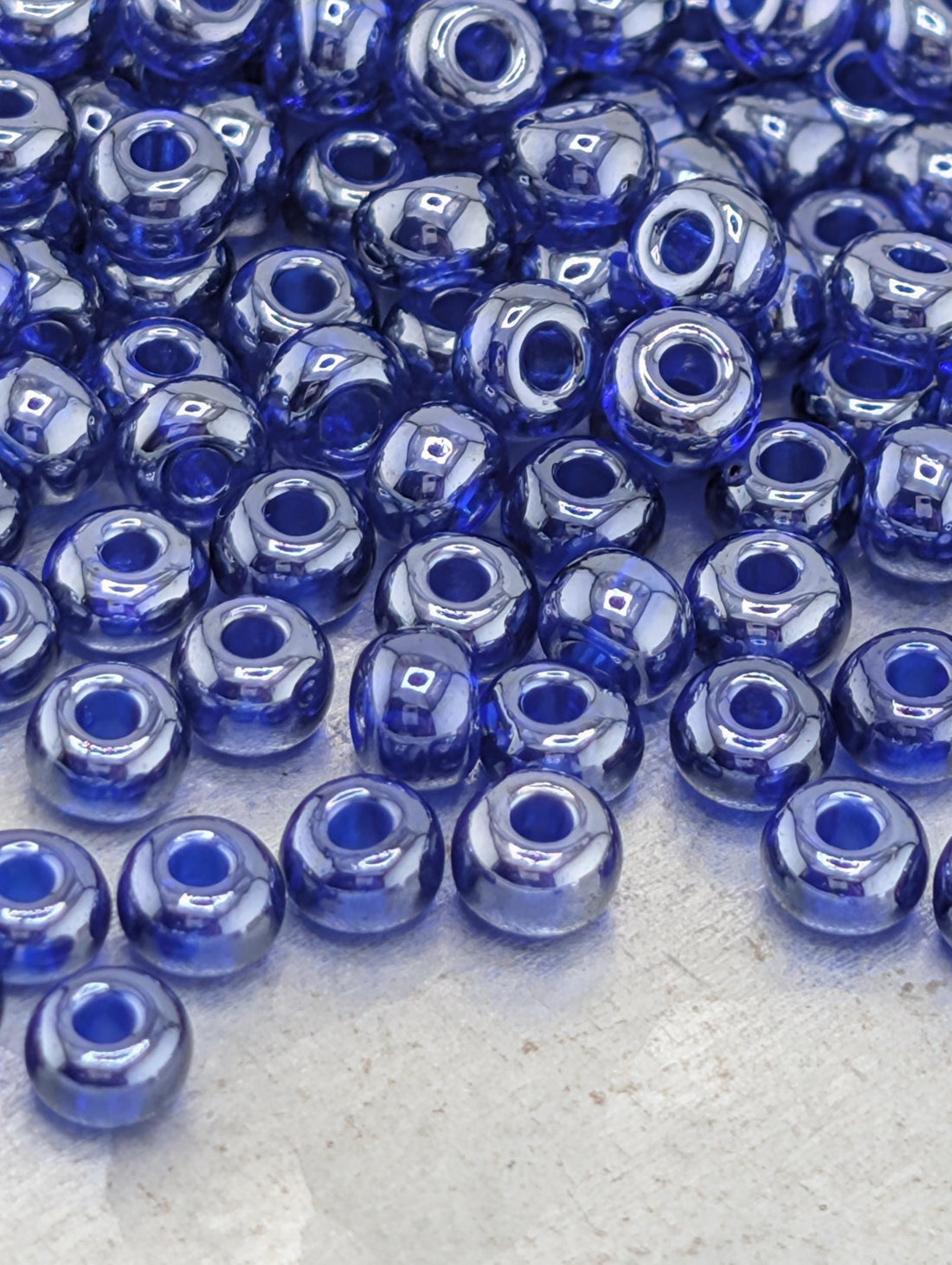 Preciosa Size 6 Seed Beads: Opaque Luster Cobalt Blue, 15g