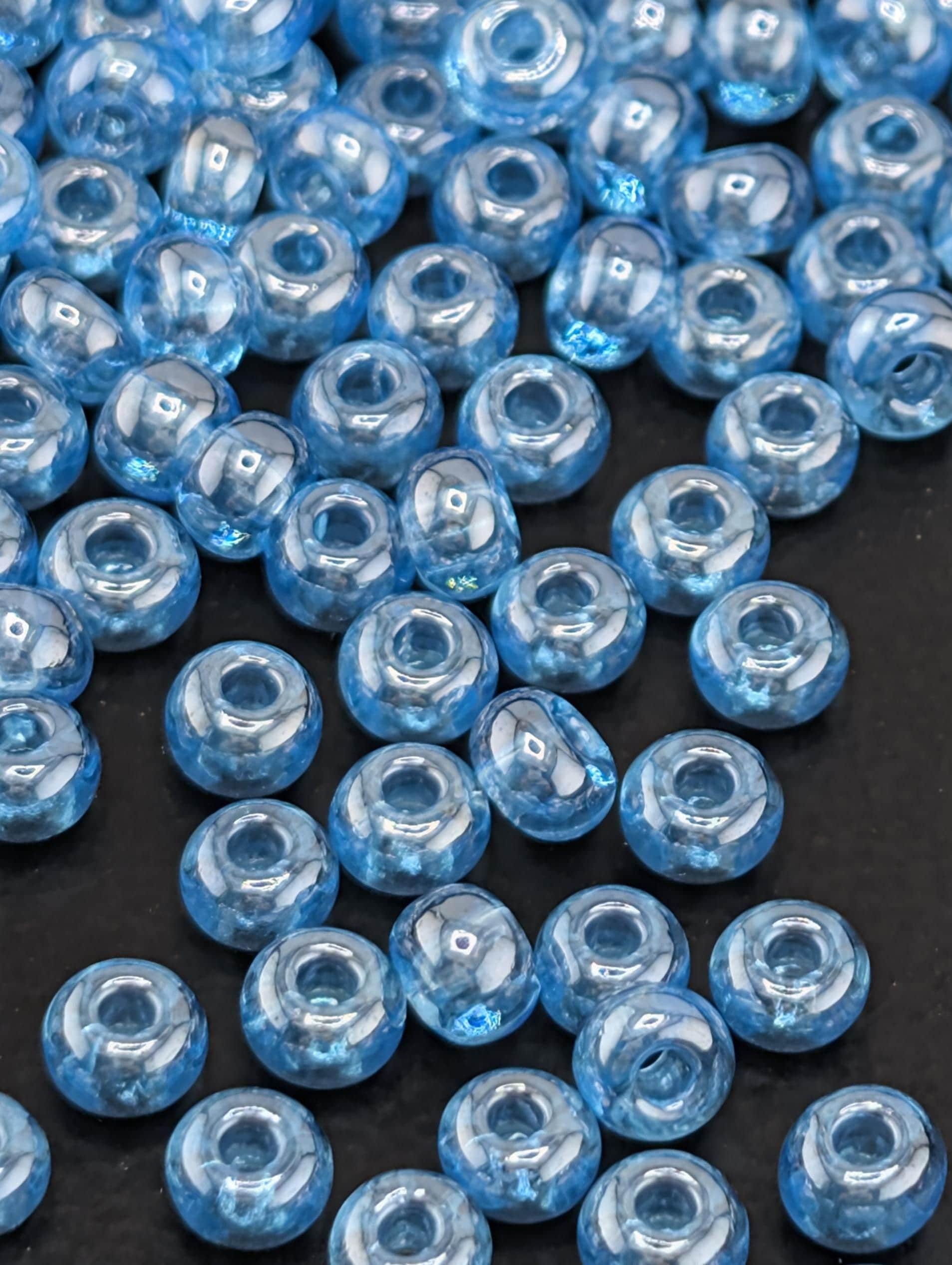 Seed Beads: Preciosa Size 6, Translucent Arabian Blue (15g Pack)