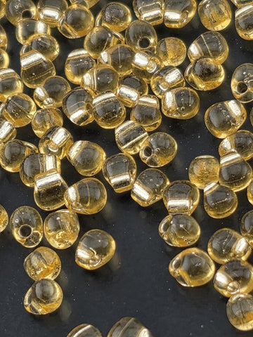 Miyuki Drop Beads: Gold Translucent Silver-Lined, 3.4mm, 15g