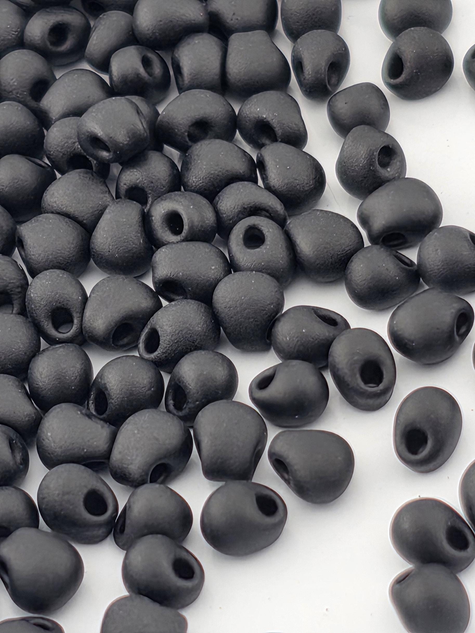 Miyuki Drop Black Opaque Matte Rainbow Size 3.4mm