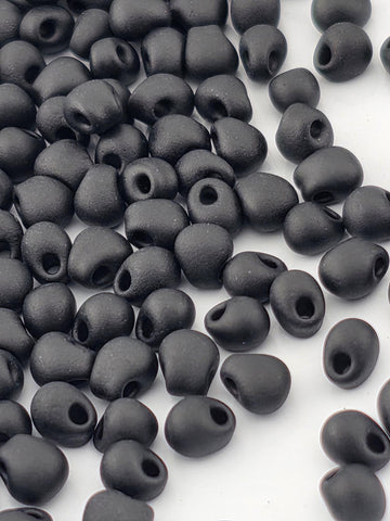 Miyuki Drop Black Opaque Matte Rainbow Size 3.4mm