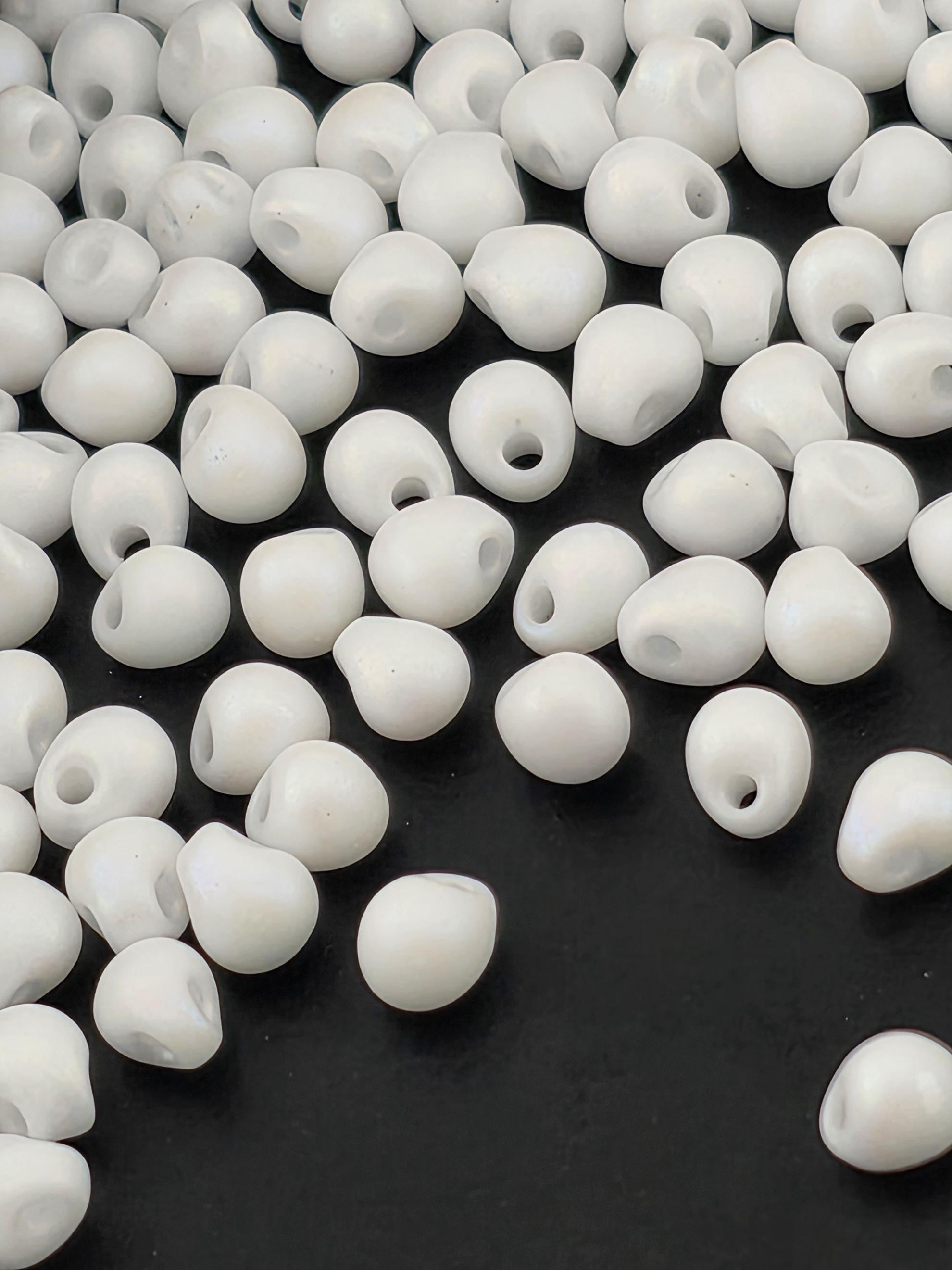 Miyuki Glass Drop Beads, White Matte Rainbow (3.4mm, 15g / ~270pcs)