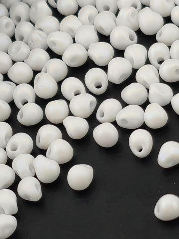 Miyuki Glass Drop Beads, White Matte Rainbow (3.4mm, 15g / ~270pcs)