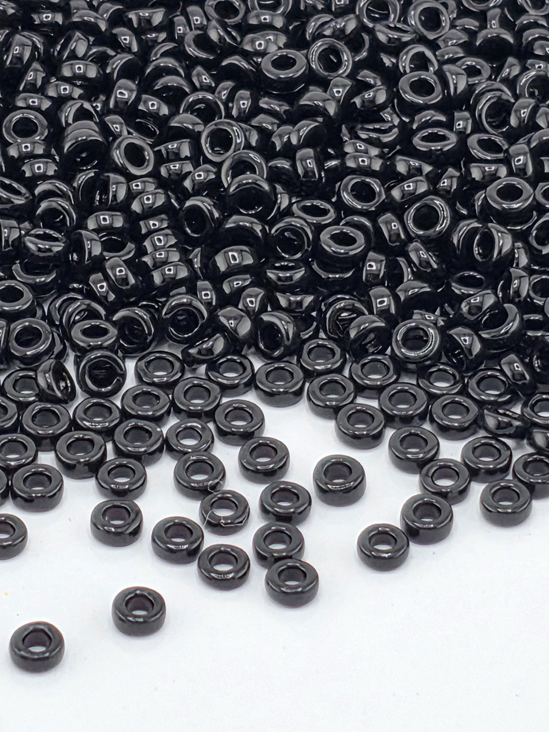 Miyuki Spacer Beads: Black Opaque, 2.2mm - Craft Jewelry Supplies