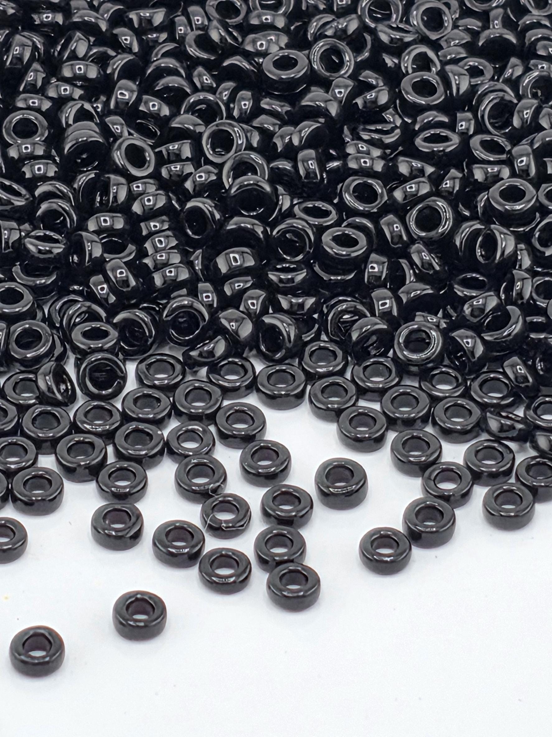 Miyuki Spacer Beads: Black Opaque, 2.2mm - Craft Jewelry Supplies