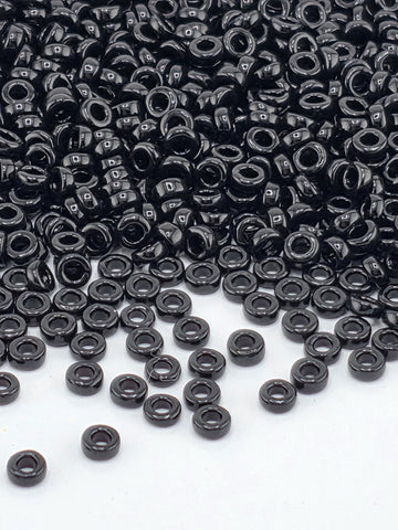Miyuki Spacer Beads: Black Opaque, 2.2mm - Craft Jewelry Supplies