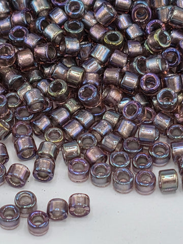 DB1760:Amethyst/Violet Inside Color Lined Sparkle Rainbow Miyuki Delica (Size 11, 7 grams, ~1400 beads)