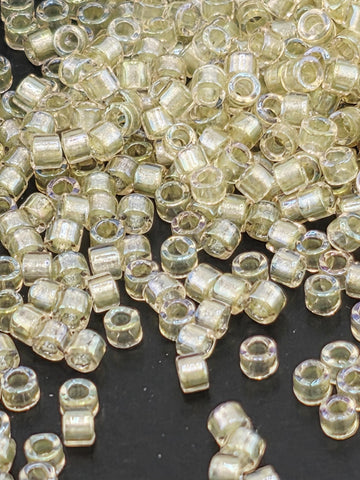 DB1766:Amethyst/Cream Inside Color Lined Sparkle Rainbow Miyuki Delica (Size 11, 7 grams, ~1400 beads)