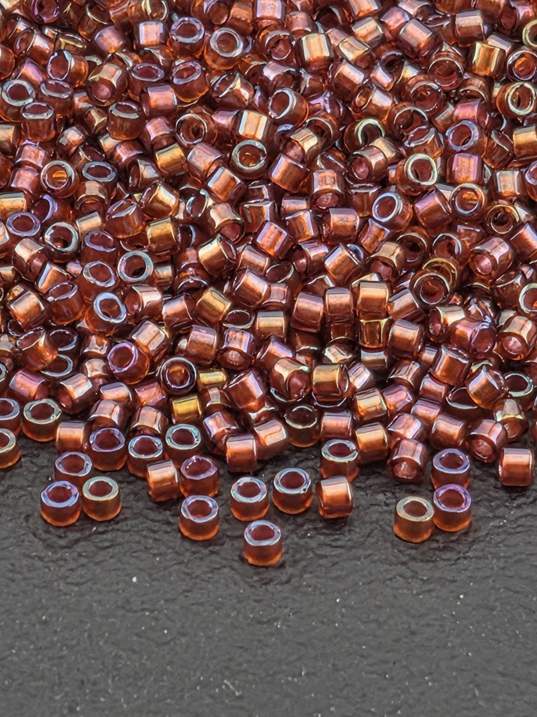 DB1750:Lavender/Sarsaparilla Inside Color Lined Sparkle Rainbow Miyuki Delica (Size 11, 7 grams, ~1400 beads)