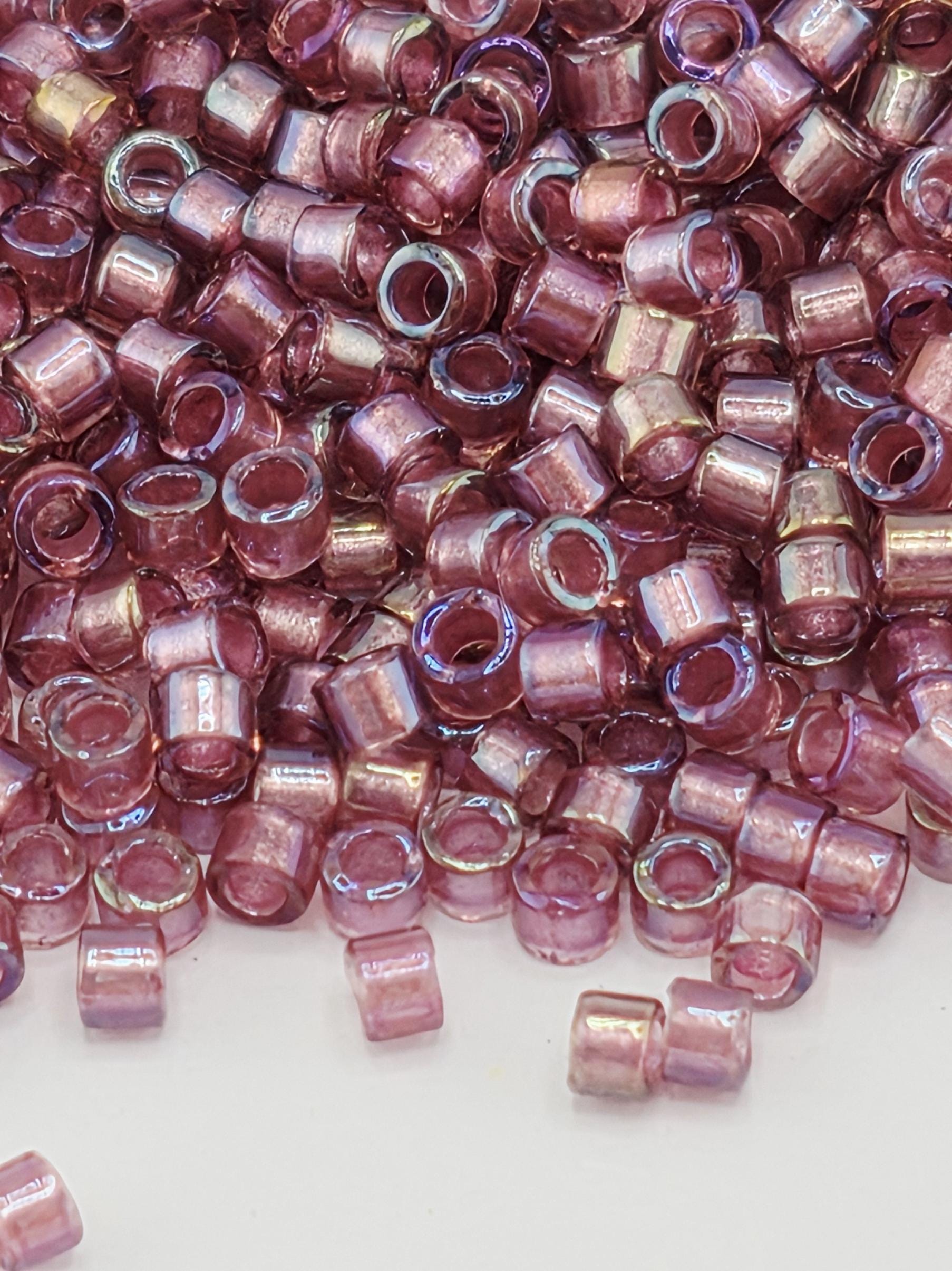 DB1757:Amethyst/Very Berry Inside Color Lined Sparkle Rainbow Miyuki Delica (Size 11, 7 grams, ~1400 beads)