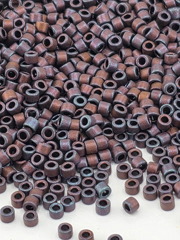 DB0312:Dark Copper Matte Metallic Rainbow Miyuki Delica (Size 11, 7 grams, ~1400 beads)