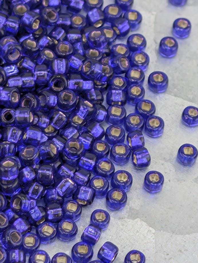 Miyuki Rocailles Beads: Translucent Royal Purple - Silver Lined, 11/0 Size