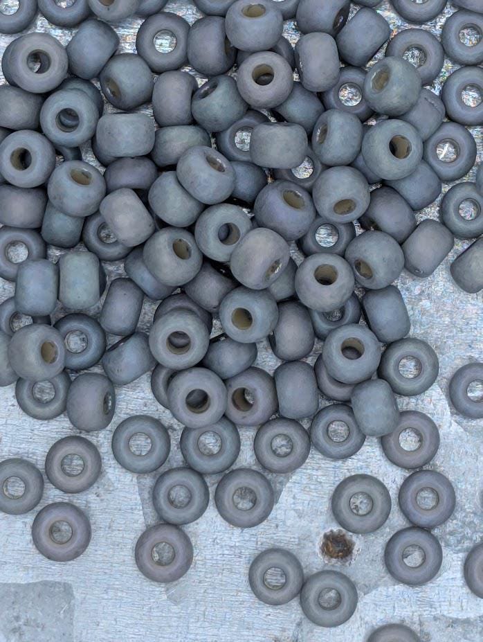 Miyuki Rocaille Beads: Dolphin Grey Opaque Matte Glazed Rainbow - Size 6/0