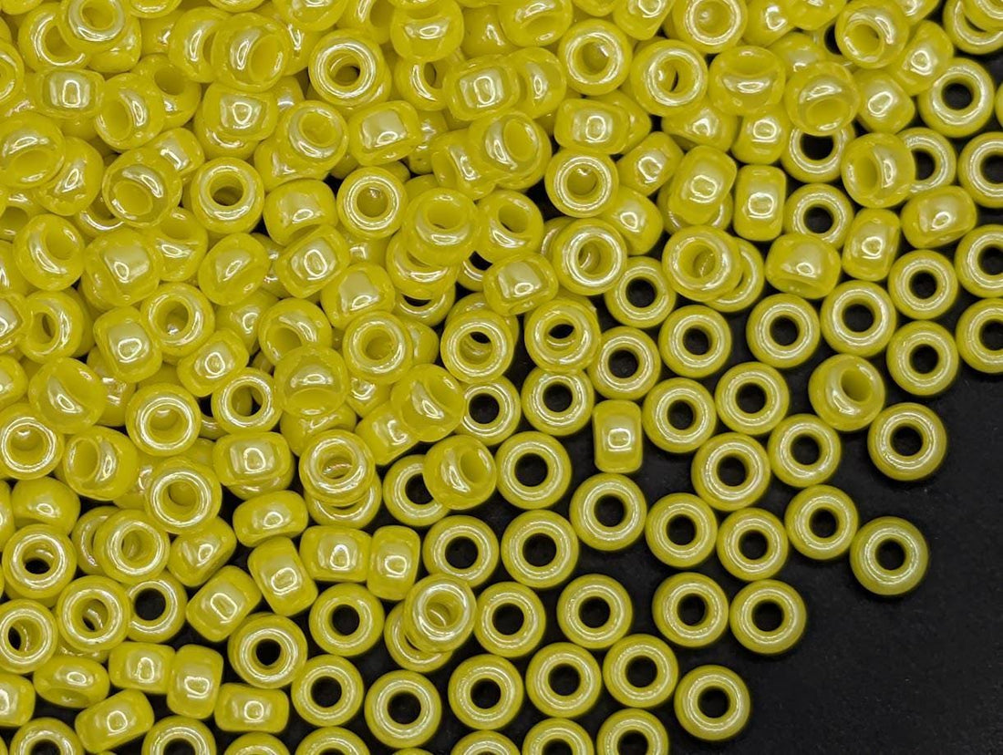 Miyuki 11/0 Seed Beads, Yellow Opaque Luster (20g Tube)