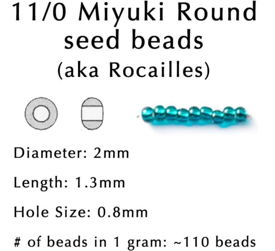 Miyuki Seed Beads: Medium Green Opaque Luster (11/0, 20g)