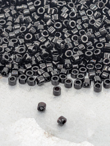 DB0010:Black Opaque Miyuki Delica (Size 11, 7 grams, ~1400 beads)