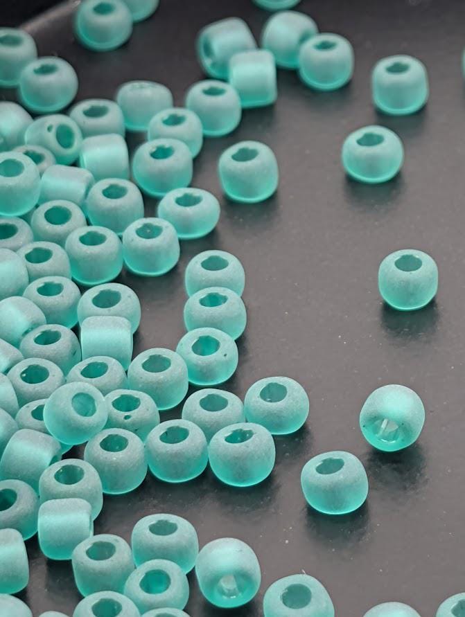 Seed Beads: Jade Green Matsuno Transparent Matte (Size 6, 15g, ~180 pcs)