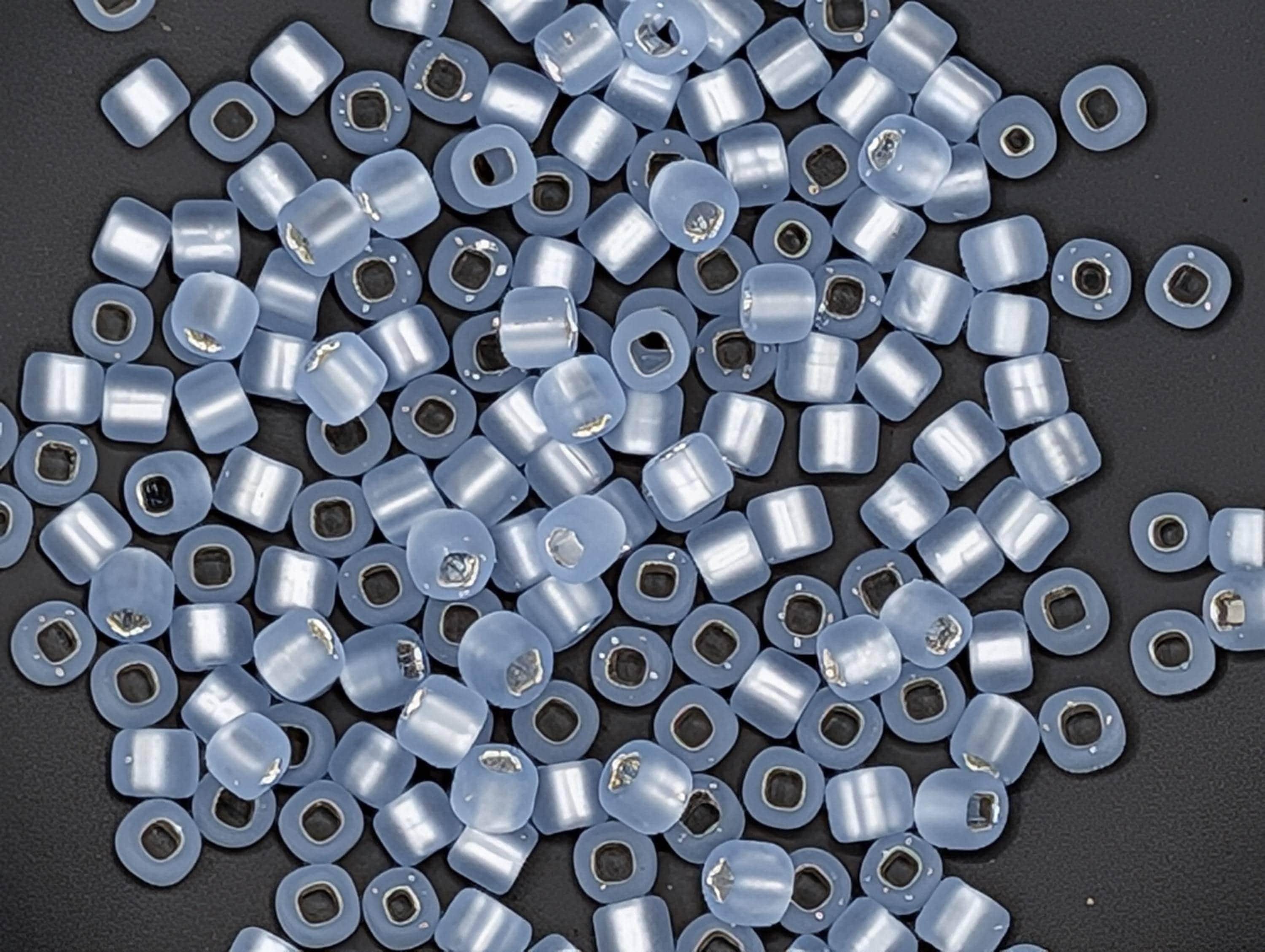 Matsuno Seed Beads: Matte Pale Blue Round with Square Hole - Size 6, 15g