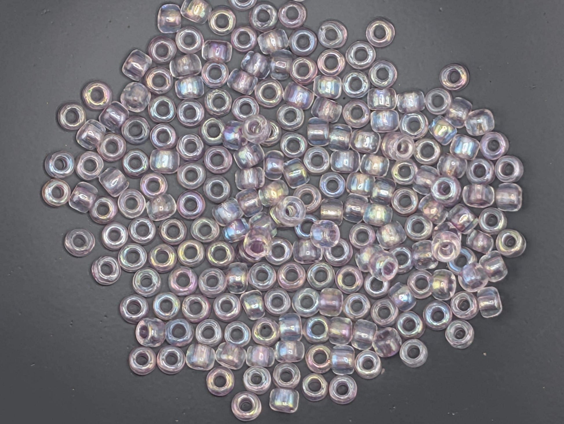 Matsuno Seed Beads: Transparent Rainbow Lavender - Size 6/0, 15g Pack