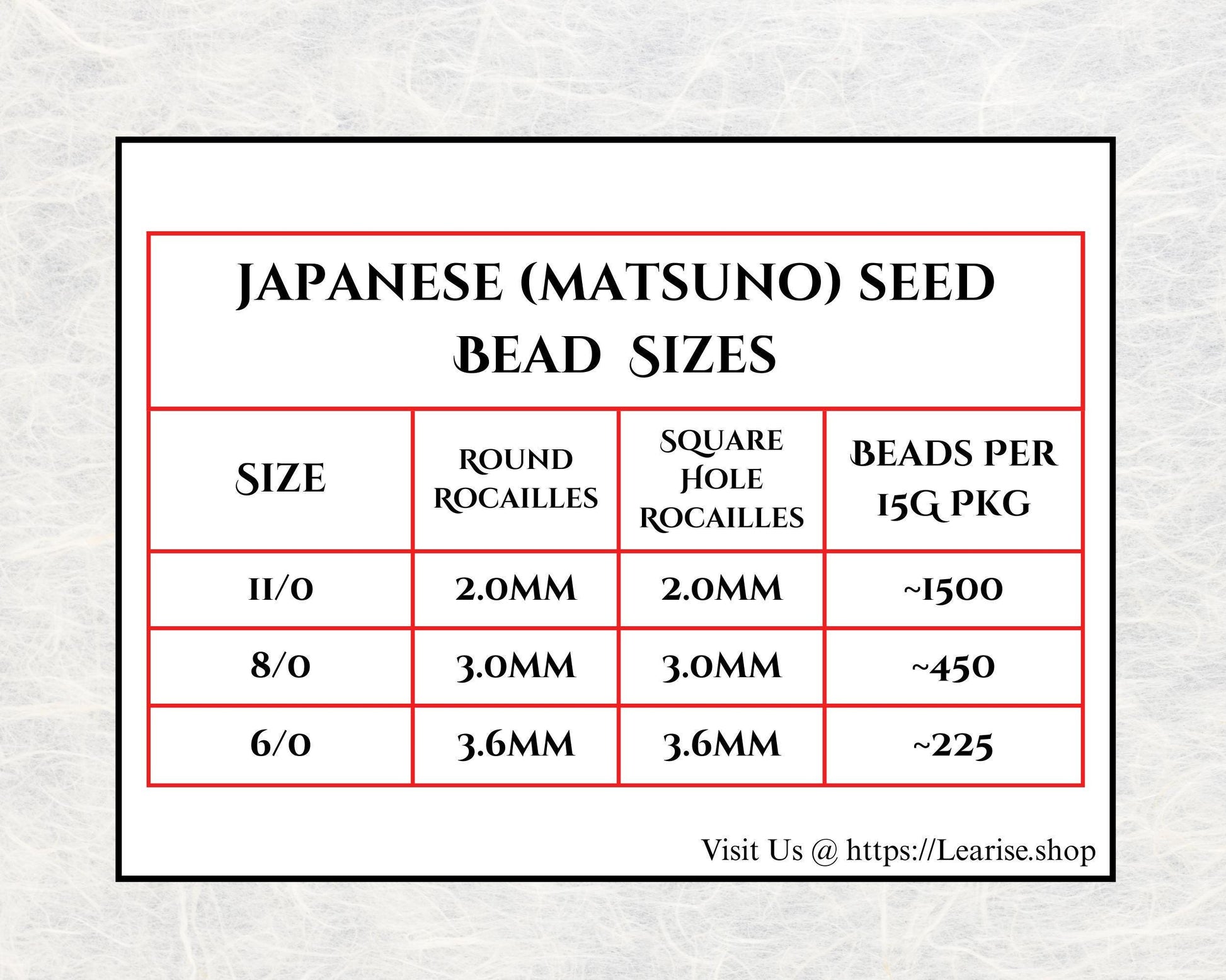 Red Translucent Matsuno Seed Beads - Size 6, 15g Approx 180 pcs