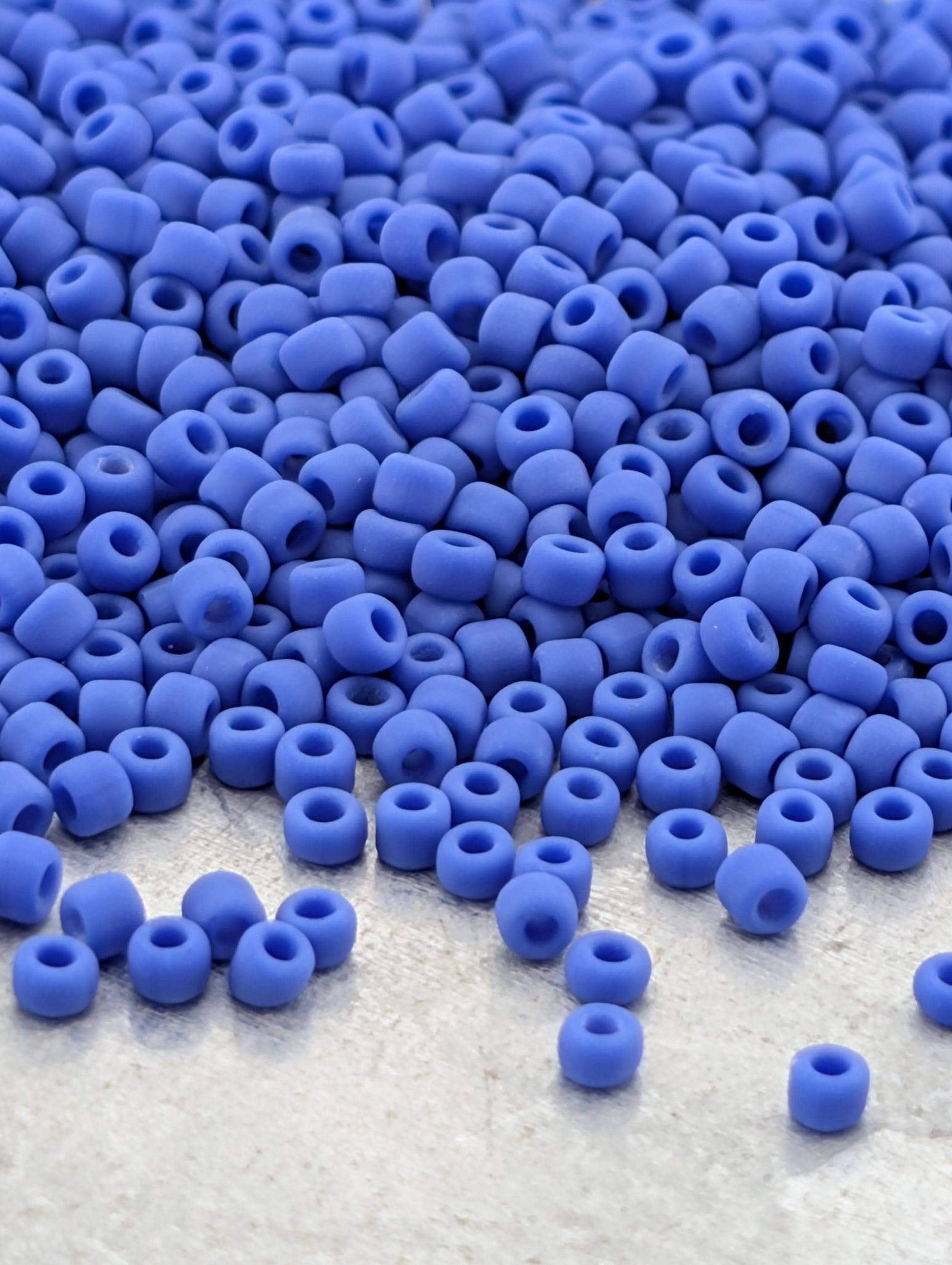 1989SB Opaque Matte Medium Blue 11/0 Round Matsuno Seed Beads (15g, ~1650 pcs)